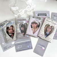 Thumbnail for Chic Silver Tone Heart Star Mirror Kpop Keychain Photocard Holder - ArtGalleryZen