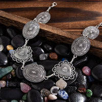 Thumbnail for Chic Silver Tone Pattern Heart Oval Waist Chain - ArtGalleryZen