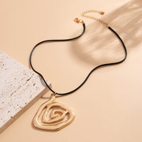 Thumbnail for Chic Spiral Triangle Wax Cord String Necklace - ArtGalleryZen