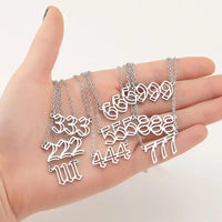 Thumbnail for Chic Stainless Steel Angel Number Necklace - ArtGalleryZen
