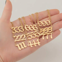 Thumbnail for Chic Stainless Steel Angel Number Necklace - ArtGalleryZen