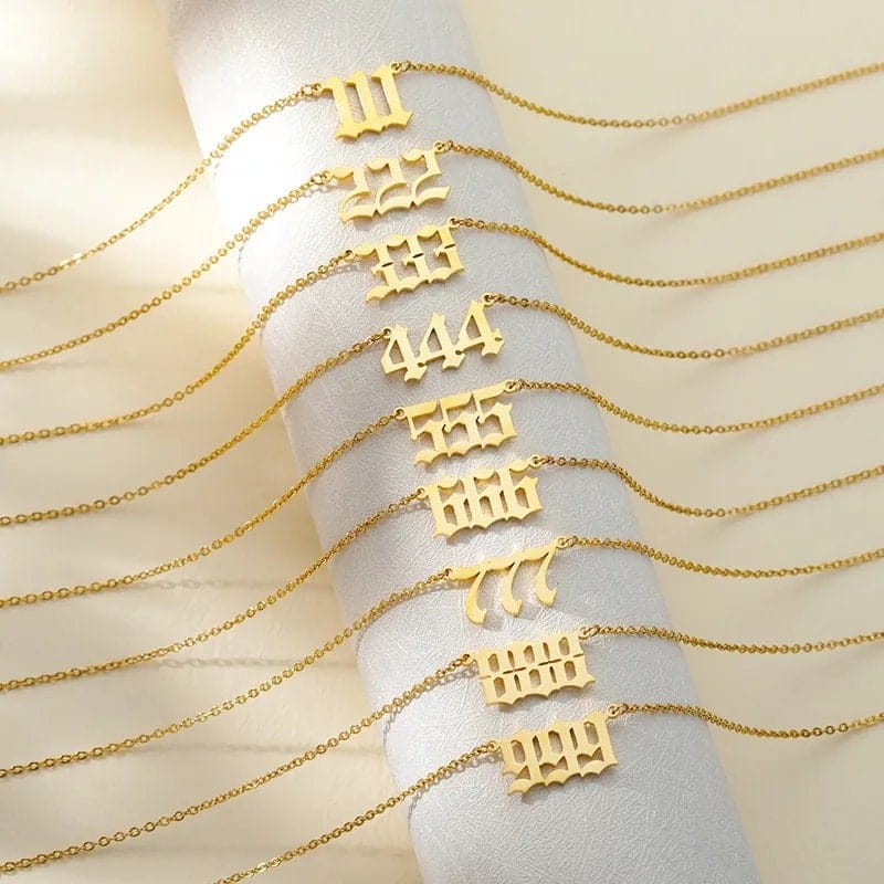 Chic Stainless Steel Angel Number Necklace - ArtGalleryZen