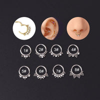 Thumbnail for Chic Stainless Steel CZ Inlaid Nose Piercing Septum Ring Hoop - ArtGalleryZen