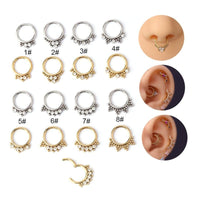 Thumbnail for Chic Stainless Steel CZ Inlaid Nose Piercing Septum Ring Hoop - ArtGalleryZen