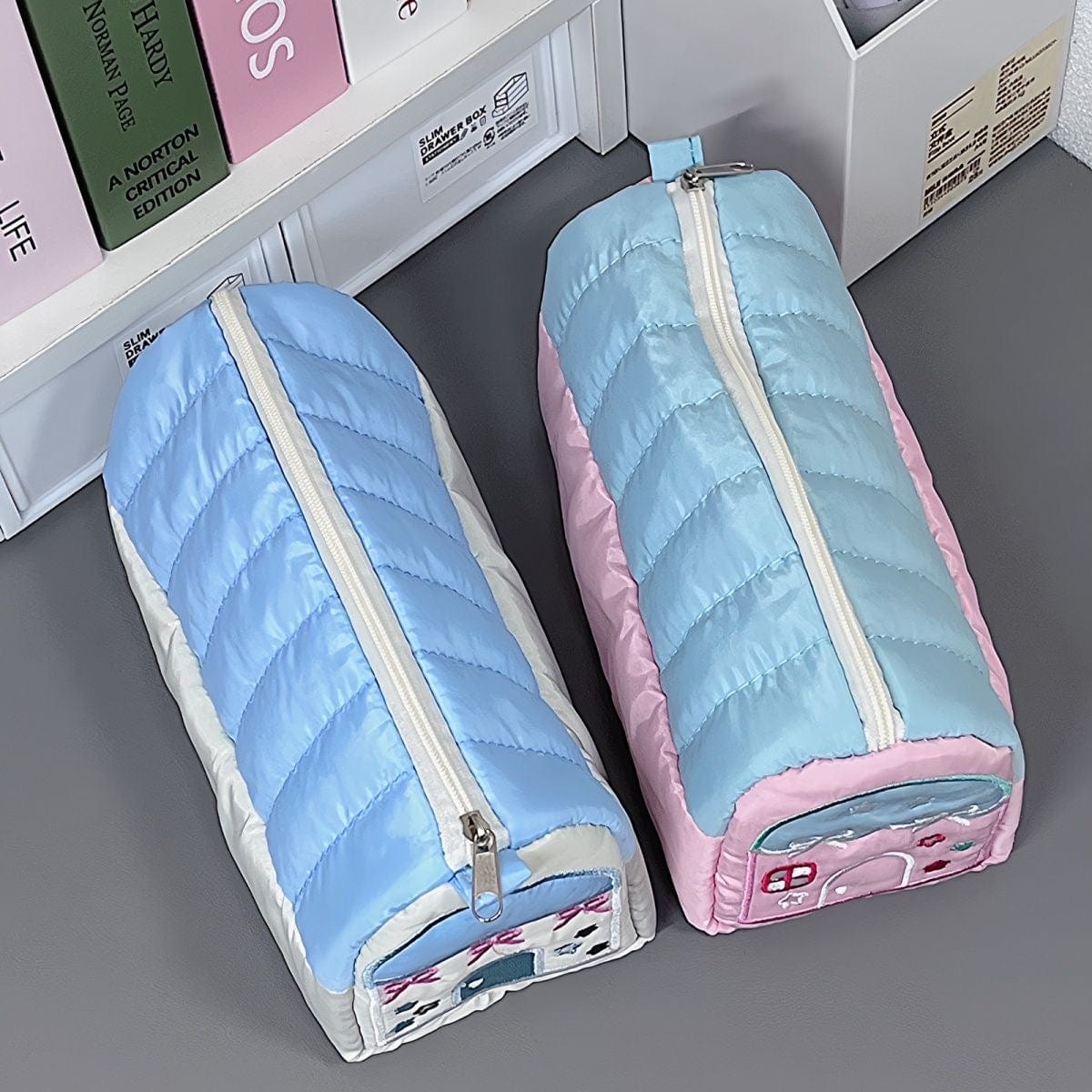 Chic Star Bowknot House Embroidered Pencil Case Storage Bag - ArtGalleryZen