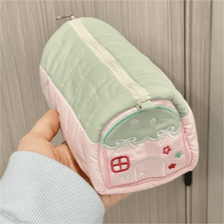 Chic Star Bowknot House Embroidered Pencil Case Storage Bag - ArtGalleryZen