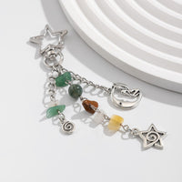 Thumbnail for Chic Star Sun Moon Pendant Turquoise Stone Chain Keychain - ArtGalleryZen