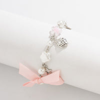 Thumbnail for Chic Strawberry Heart Charm Bowknot Pearl Chain Bracelet - ArtGalleryZen