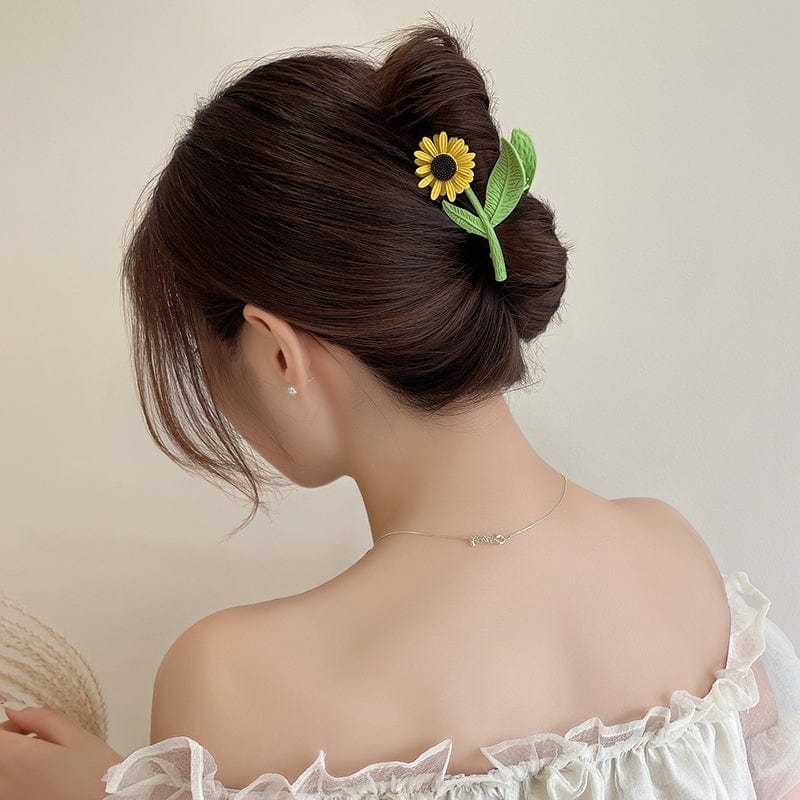 Chic Sunflower Chignon Claw Clip Hair Clip - ArtGalleryZen