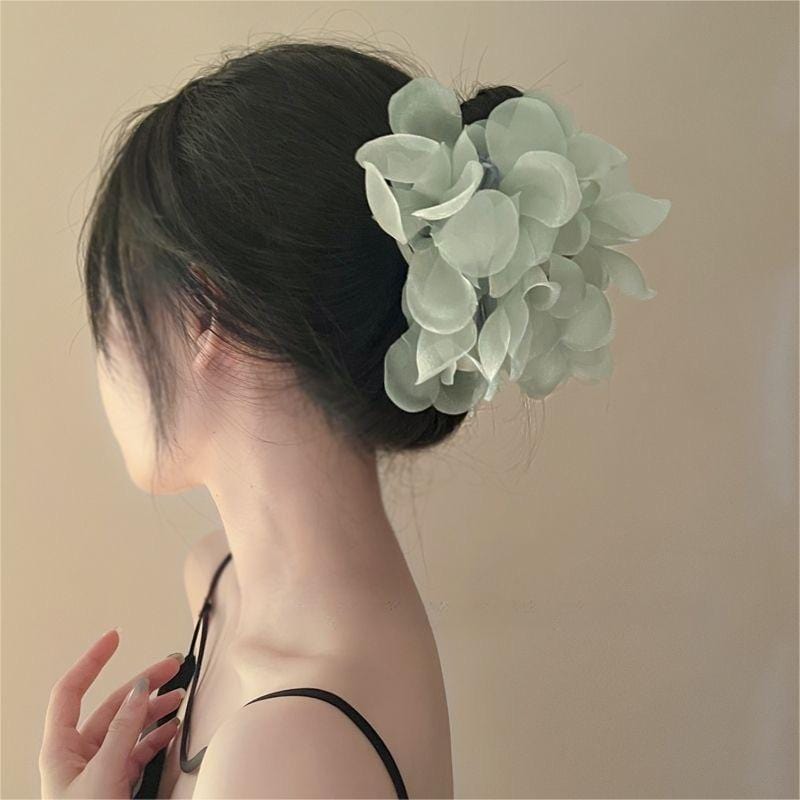 Chic Sweet Floral Lace Pearl Hair Clip Claw - ArtGalleryZen