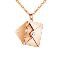Thumbnail for Chic Titanium Steel Envelope Locket Pendant With LOVE YOU Letter Chain Necklace - ArtGalleryZen