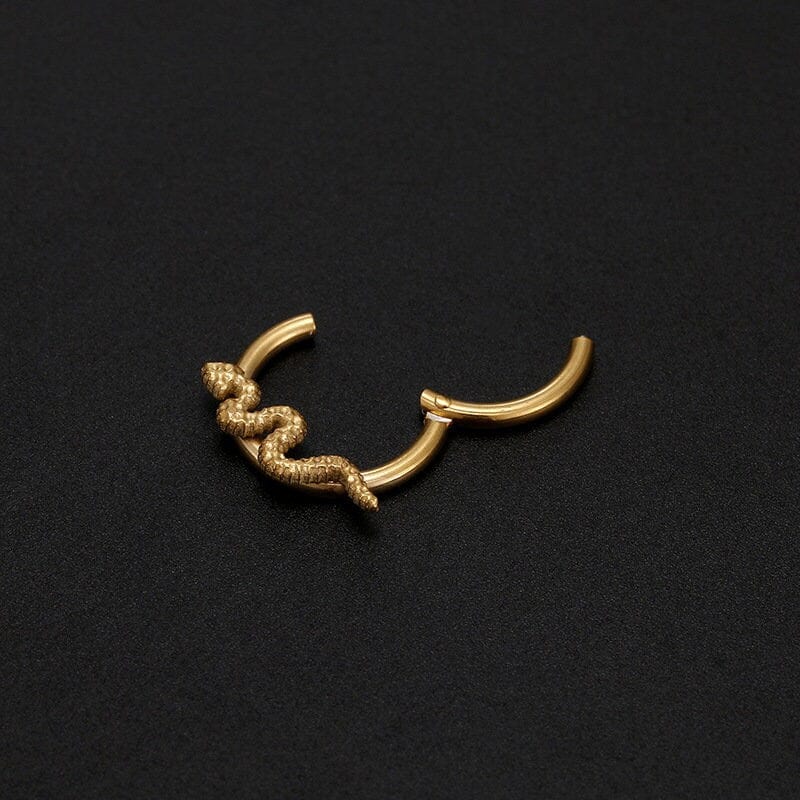 Chic Titanium Steel Snake Cobweb Nose Piercing Nose Ring - ArtGalleryZen