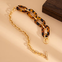 Thumbnail for Chic Toggle Clasp Chunky Leopard Acrylic Necklace - ArtGalleryZen