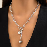 Thumbnail for Chic Toggle Clasp Heart Pendant Cable Chain Necklace - ArtGalleryZen