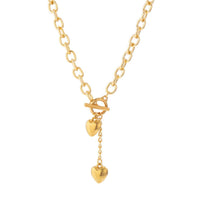 Thumbnail for Chic Toggle Clasp Heart Pendant Cable Chain Necklace - ArtGalleryZen