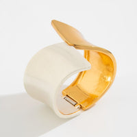 Thumbnail for Chic Two Tone Frosted Wide Cuff Bangle Bracelet - ArtGalleryZen