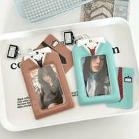 Thumbnail for Chic Uniform Kpop Keychain Photocard Holder - ArtGalleryZen