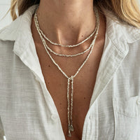 Thumbnail for Chic Waterdrop Pendant Square Seed Beaded Long Chain Necklace - ArtGalleryZen