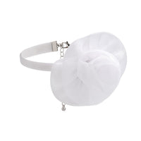 Thumbnail for Chic White Mesh Flower Velvet Collar Choker Necklace - ArtGalleryZen