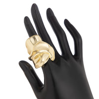 Thumbnail for Chunky Abstract Pattern Metallic Wide Ring - ArtGalleryZen