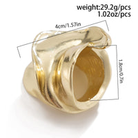 Thumbnail for Chunky Abstract Pattern Metallic Wide Ring - ArtGalleryZen