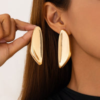 Thumbnail for Chunky Gold Silver Plated Geometric Pattern Earrings - ArtGalleryZen