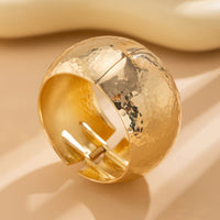 Thumbnail for Chunky Gold Silver Tone Hammered Wide Cuff Bangle Bracelet - ArtGalleryZen
