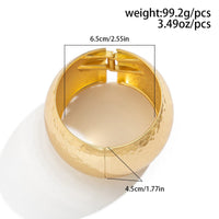 Thumbnail for Chunky Gold Silver Tone Hammered Wide Cuff Bangle Bracelet - ArtGalleryZen