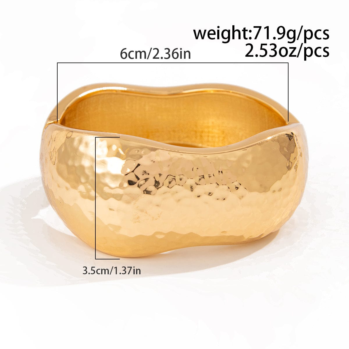 Chunky Irregular Curved Wide Cuff Bangle Bracelet - ArtGalleryZen