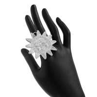 Thumbnail for Chunky Relief Smile Sun Open Ring - ArtGalleryZen