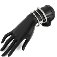 Thumbnail for Classic 3pcs Gold Silver Tone Ball Chain Bracelet Set - ArtGalleryZen