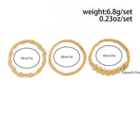 Thumbnail for Classic 3pcs Gold Silver Tone Ball Chain Bracelet Set - ArtGalleryZen