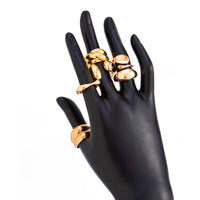 Thumbnail for Classic 6pcs Chunky Irregular Curved Ring Set - ArtGalleryZen