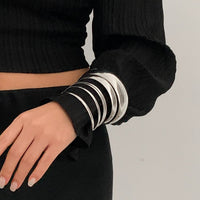 Thumbnail for Classic 6pcs Glossy Wide Cuff Bangle Bracelet Set - ArtGalleryZen