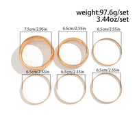 Thumbnail for Classic 6pcs Glossy Wide Cuff Bangle Bracelet Set - ArtGalleryZen