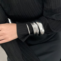 Thumbnail for Classic 6pcs Glossy Wide Cuff Bangle Bracelet Set - ArtGalleryZen