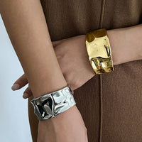 Thumbnail for Classic Chunky Glossy Textured Wide Cuff Bangle Bracelet - ArtGalleryZen