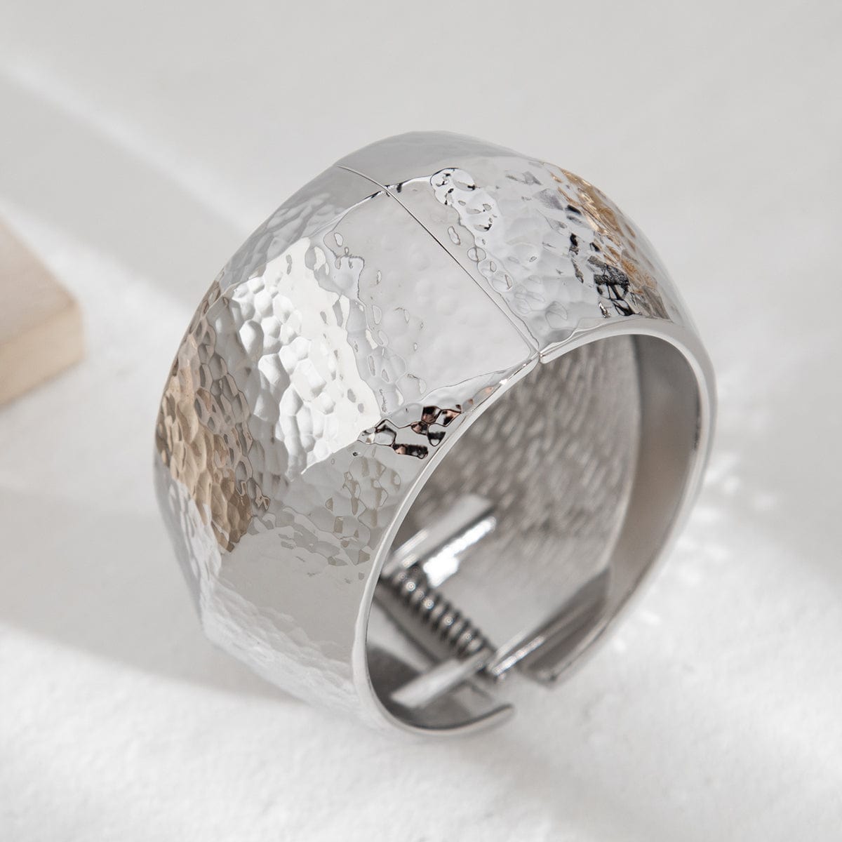 Classic Chunky Textured Wide Cuff Bangle Bracelet - ArtGalleryZen