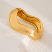 Thumbnail for Classic Frosted Gold Tone Curved Bangle Bracelet Set - ArtGalleryZen
