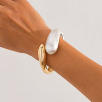 Thumbnail for Classic Frosted Metallic Waterdrop Bangle Bracelet - ArtGalleryZen