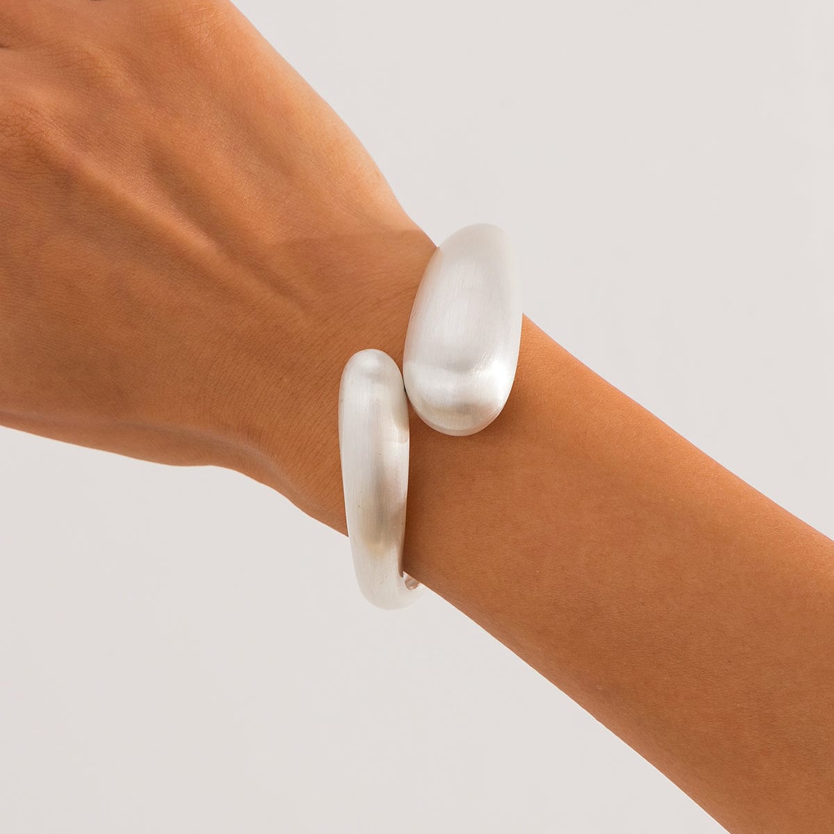 Classic Frosted Metallic Waterdrop Bangle Bracelet - ArtGalleryZen