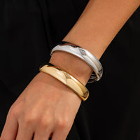 Thumbnail for Classic Gold Silver Plated Bangle Bracelet - ArtGalleryZen