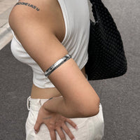 Thumbnail for Classic Gold Silver Plated Hammered Arm Cuff - ArtGalleryZen