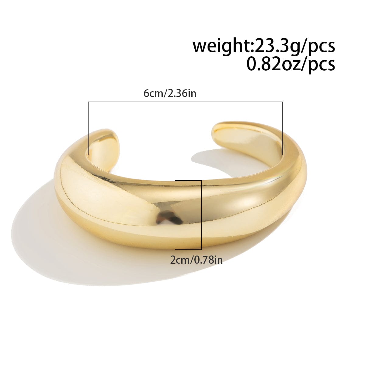 Classic Gold Silver Plated Open Bangle Bracelet - ArtGalleryZen