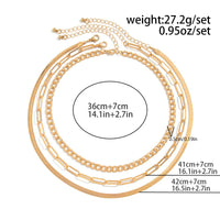 Thumbnail for Classic Layered Curb Herringbone Chain Necklace Set - ArtGalleryZen