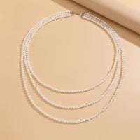 Thumbnail for Classic Layered Pearl Long Chain Necklace - ArtGalleryZen