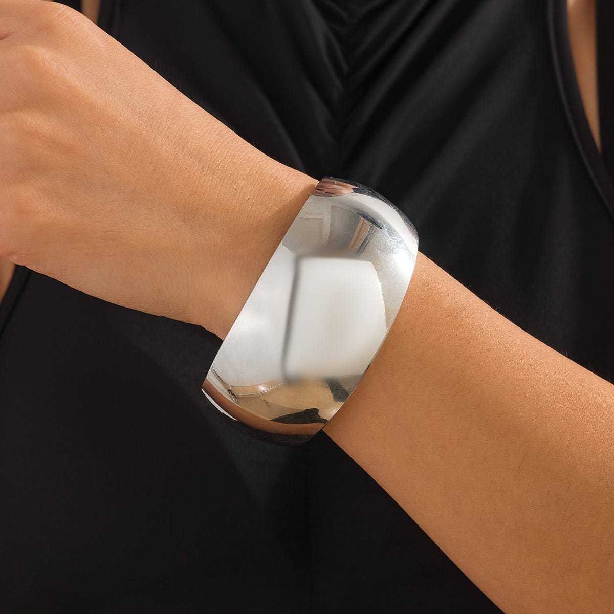 Classic Metallic Chunky Wide Cuff Bangle Bracelet - ArtGalleryZen