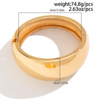 Thumbnail for Classic Metallic Chunky Wide Cuff Bangle Bracelet - ArtGalleryZen