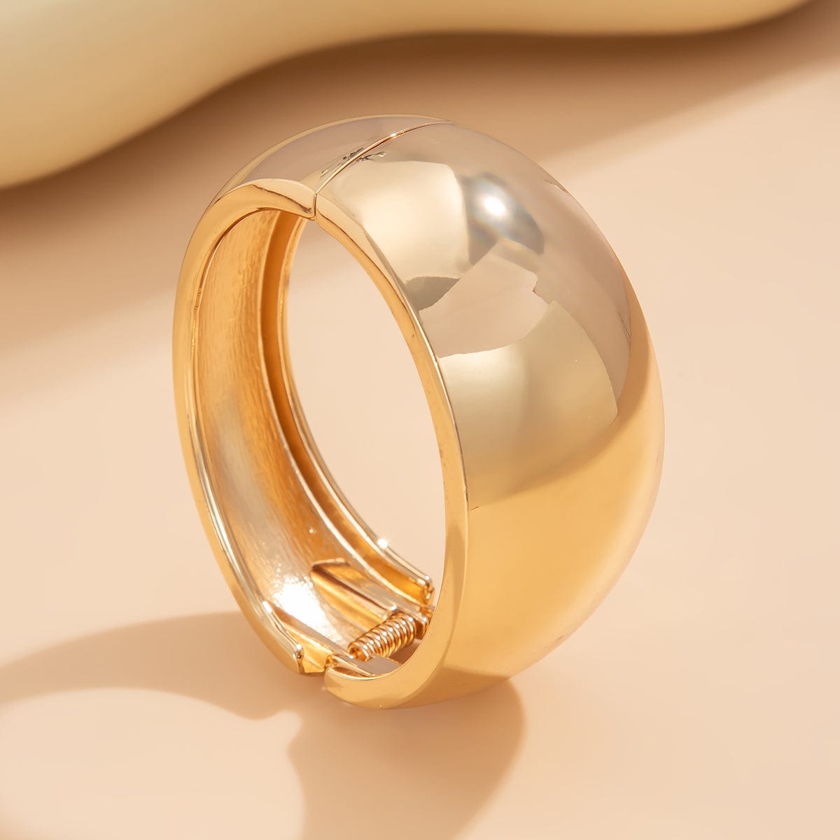 Classic Metallic Chunky Wide Cuff Bangle Bracelet - ArtGalleryZen