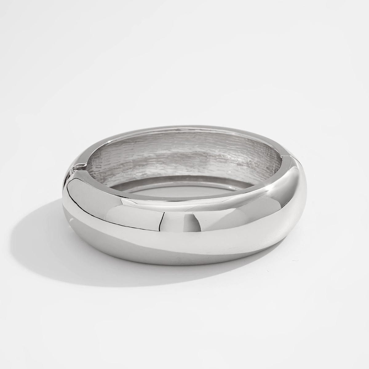 Classic Minimalist Gold Silver Tone Glossy Bangle Bracelet - ArtGalleryZen